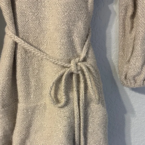 Anthropologie Cream  Diana Knit Mini Wrap Dress - Picture 6 of 7